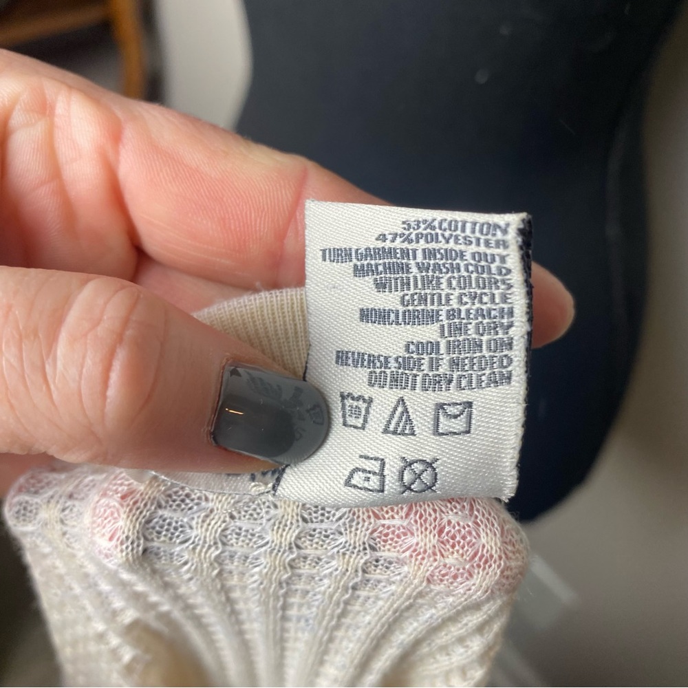 American Rag Cream V-Neck Waffle Knit Long Sleeve Shirt - Picture 5 of 5